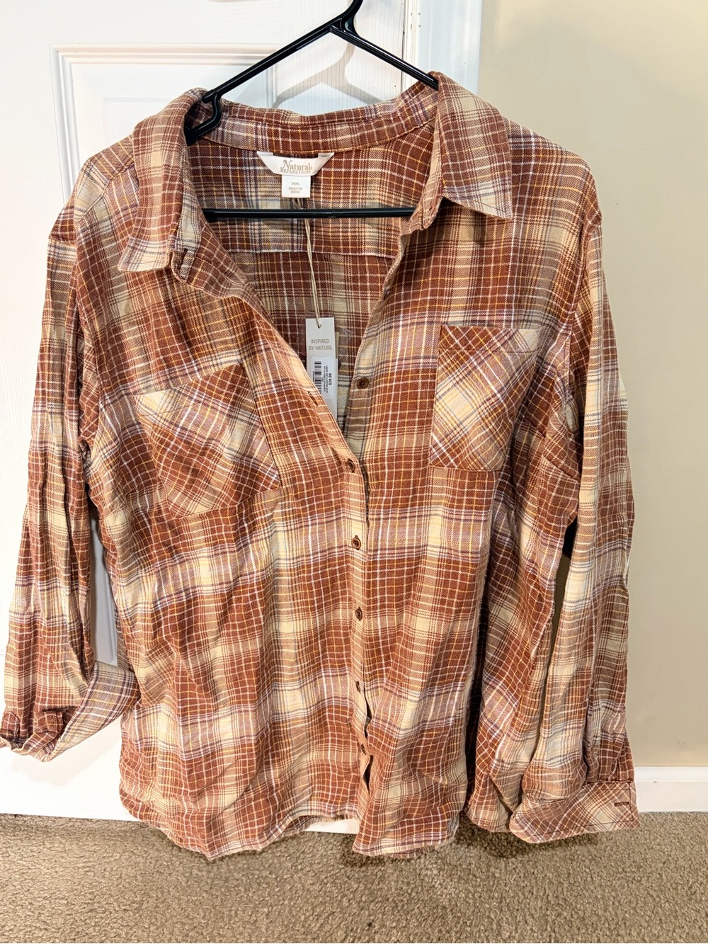 Rails Plaid Button-Down Shirt - Rust & Cream